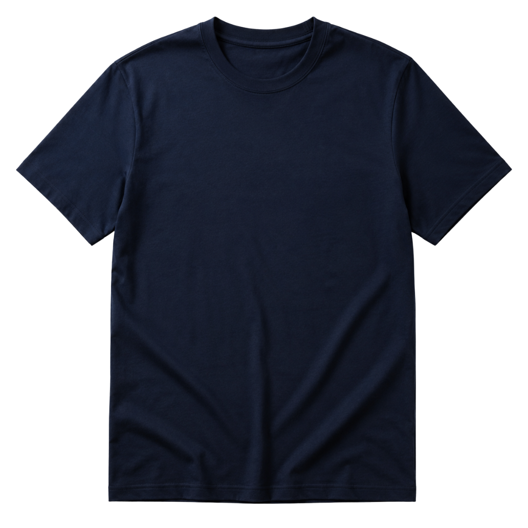 Premium Cotton Crew Neck T-Shirt – Navy | Grunff Stwart