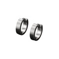 Brushed Stainless Steel Huggie Earrings – Silver | Grunff Stwart