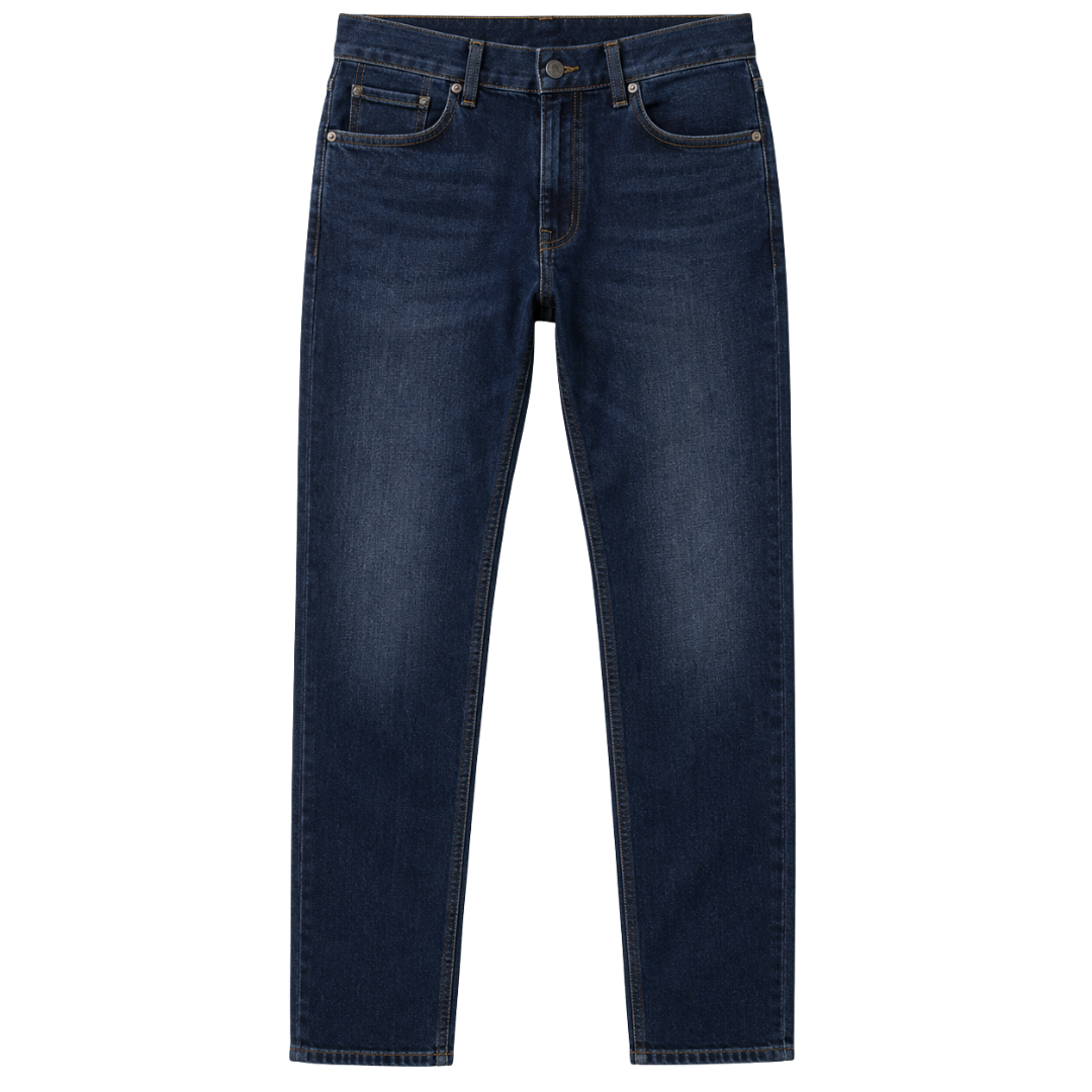 Premium Straight-Fit Denim Jeans – Dark Indigo | Grunff Stwart