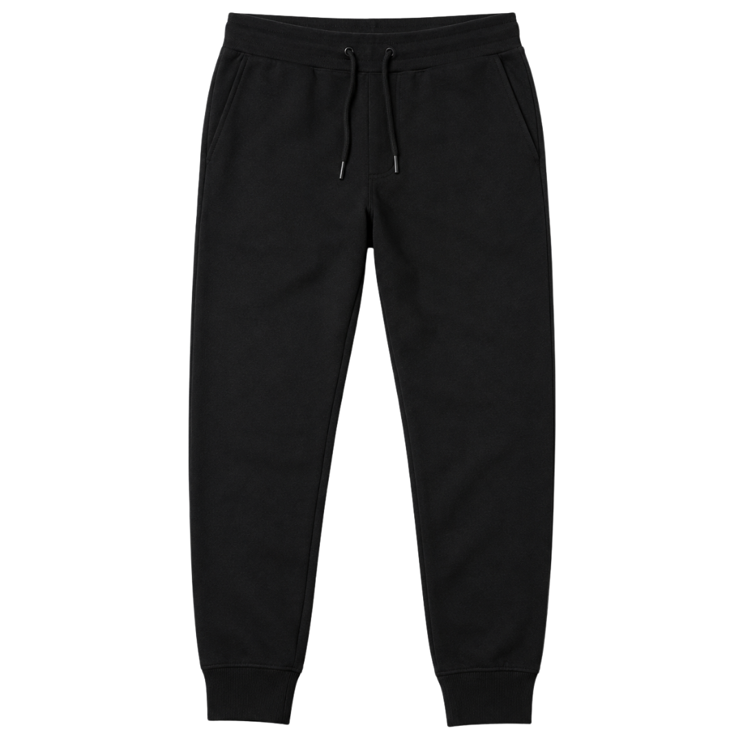Premium Cotton Fleece Joggers – Black | Grunff Stwart