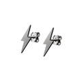 Stainless Steel Lightning Bolt Stud Earrings – Silver | Grunff Stwart